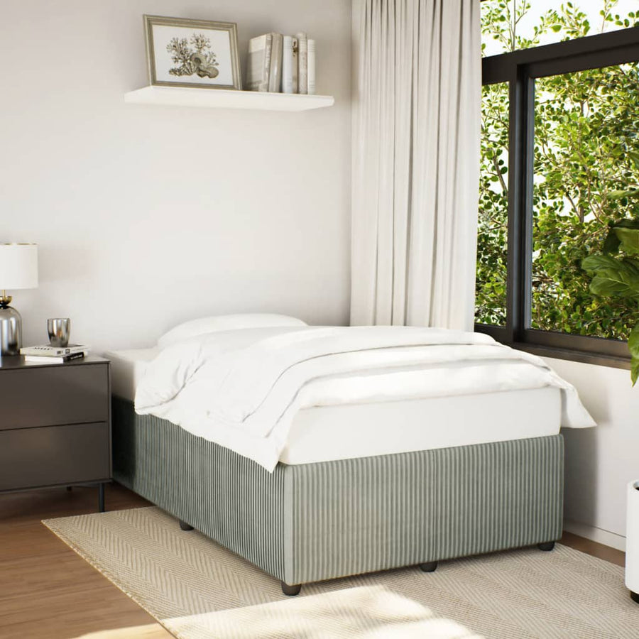 Bedframe fluweel lichtgrijs 120x190 cm