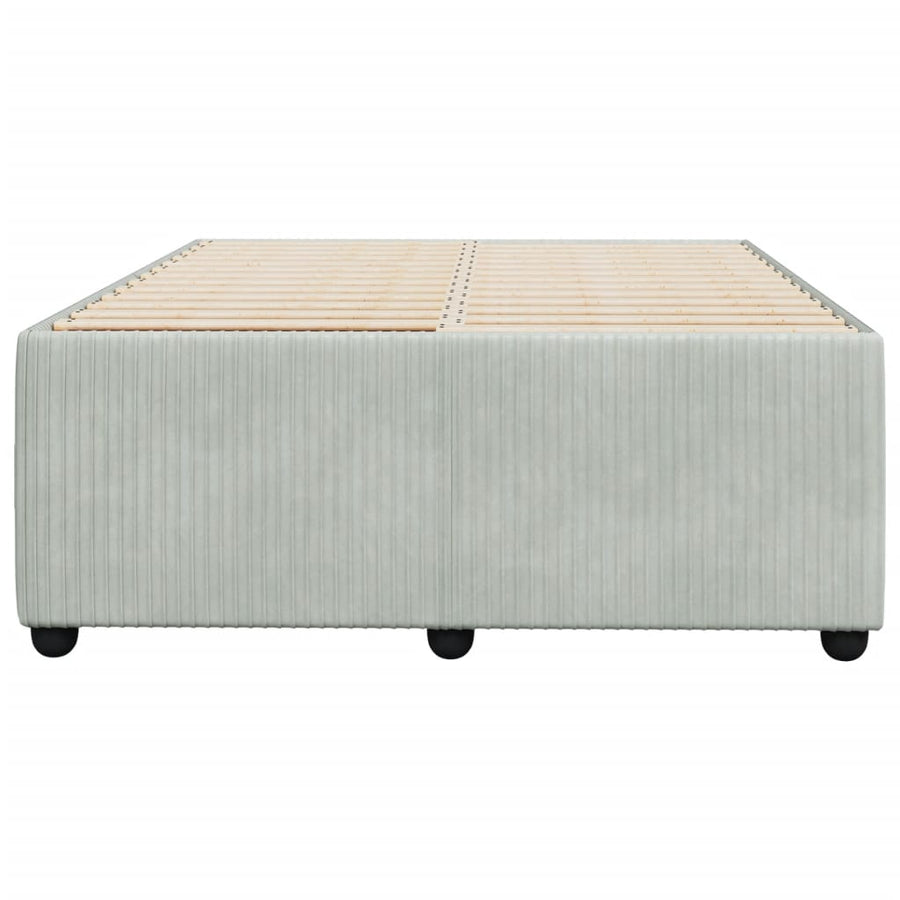 Bedframe fluweel lichtgrijs 120x190 cm