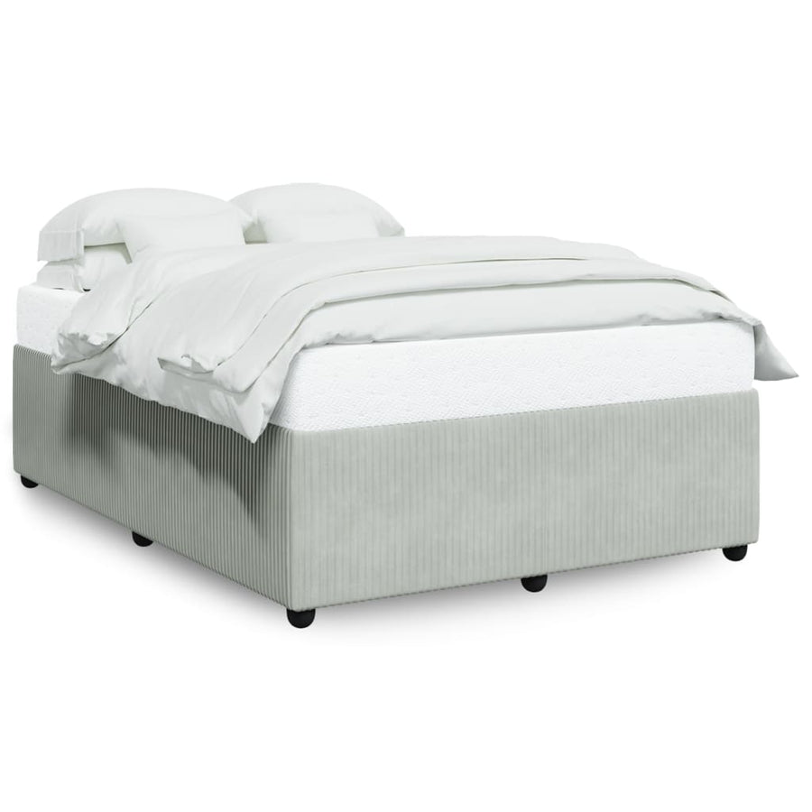 Bedframe fluweel lichtgrijs 140x190 cm