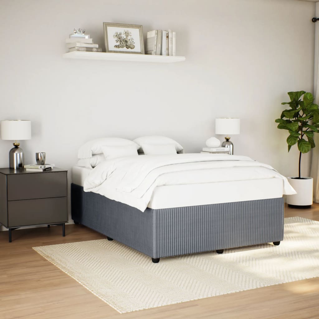 Bedframe fluweel mørkegrå 140x190 cm