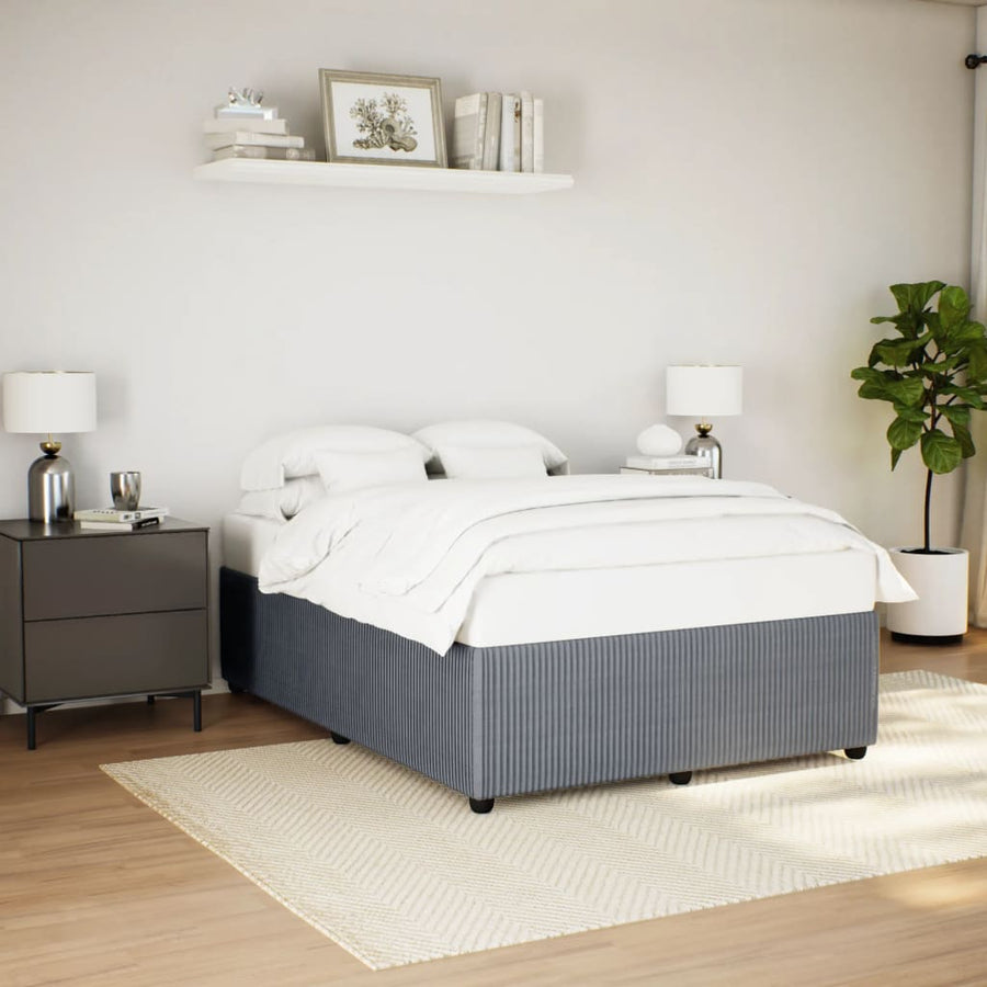 Bedframe fluweel mørkegrå 140x190 cm
