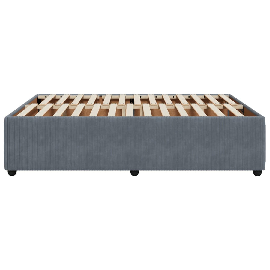 Bedframe fluweel mørkegrå 140x190 cm