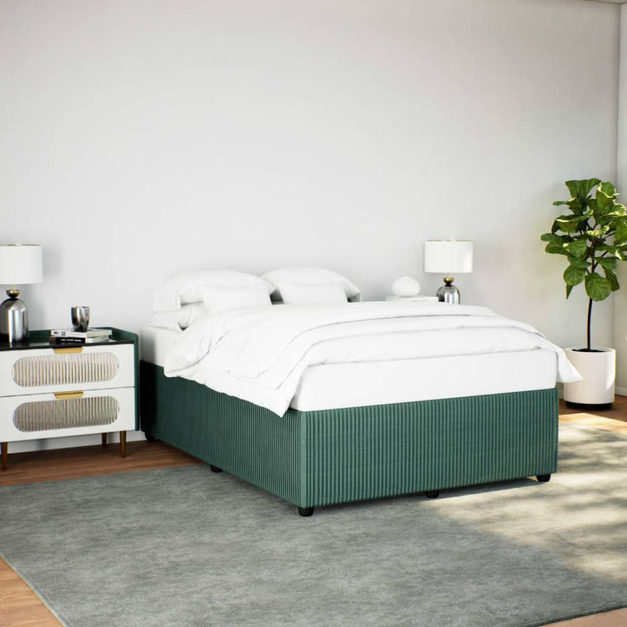 Bedframe fluweel donkergroen 140x190 cm