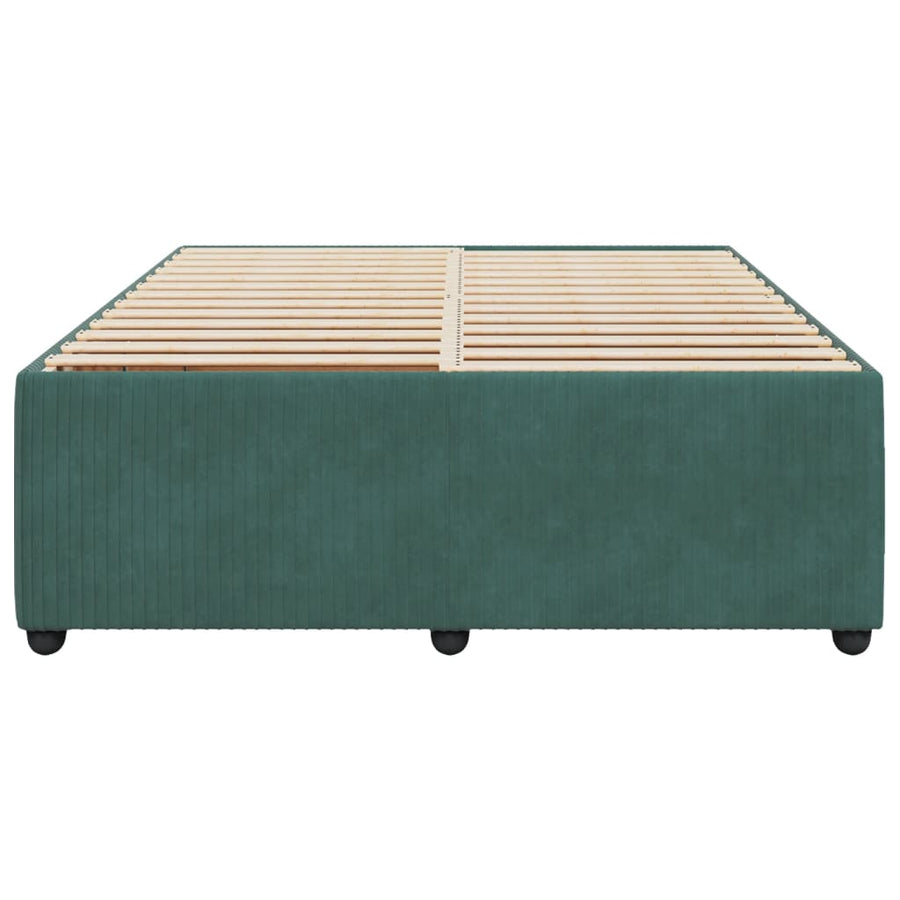 Bedframe fluweel donkergroen 140x190 cm