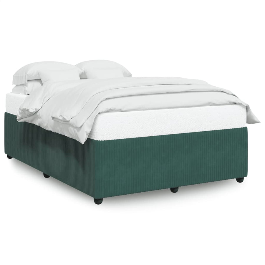 Bedframe fluweel donkergroen 140x190 cm