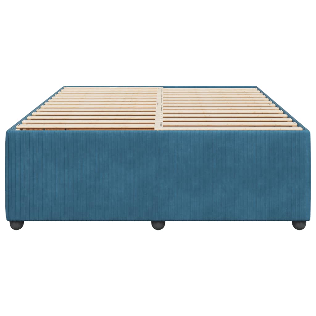 Bedframe fluweel blauw 140x190 cm