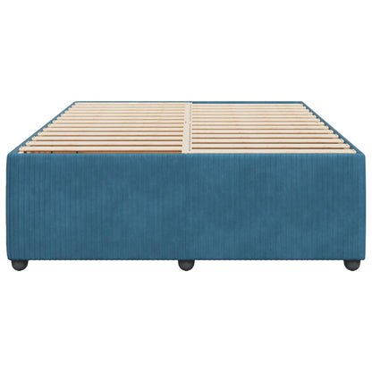 Bedframe fluweel blauw 140x190 cm