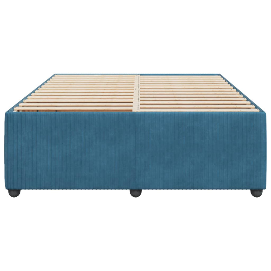 Bedframe fluweel blauw 140x190 cm