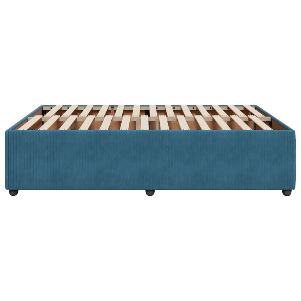 Bedframe fluweel blauw 140x190 cm