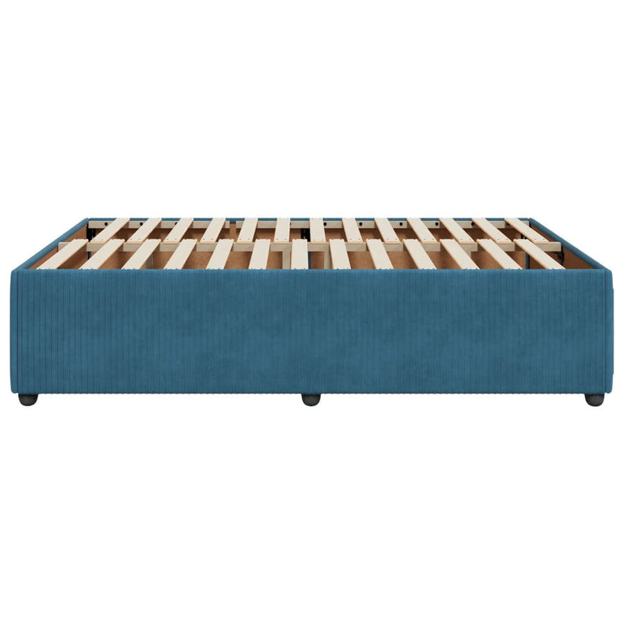 Bedframe fluweel blauw 140x190 cm