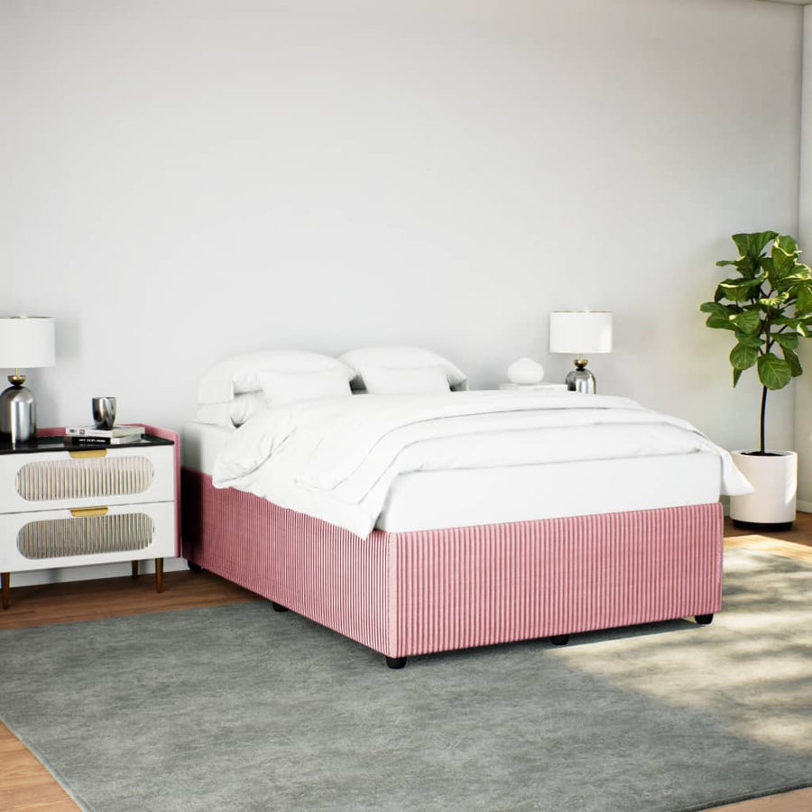 Bedframe fluweel roze 140x190 cm