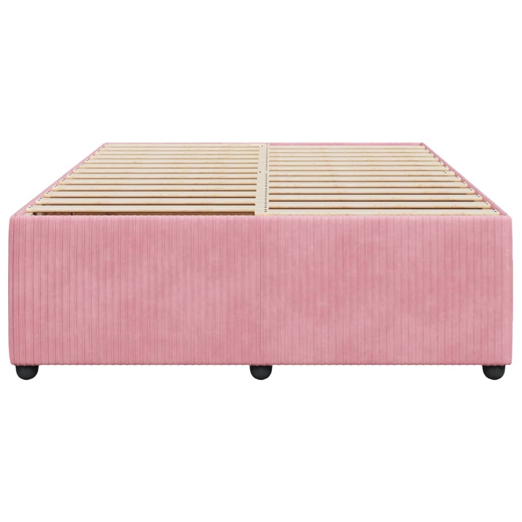 Bedframe fluweel roze 140x190 cm