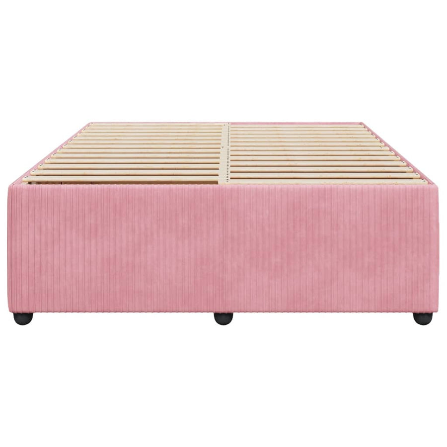Bedframe fluweel roze 140x190 cm