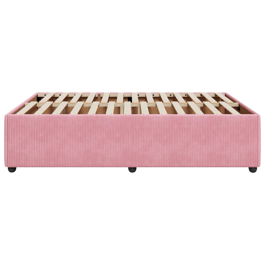 Bedframe fluweel roze 140x190 cm