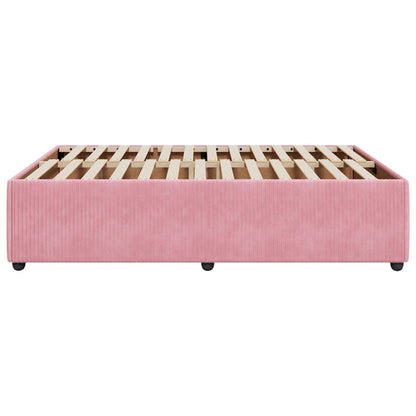 Bedframe fluweel roze 140x190 cm
