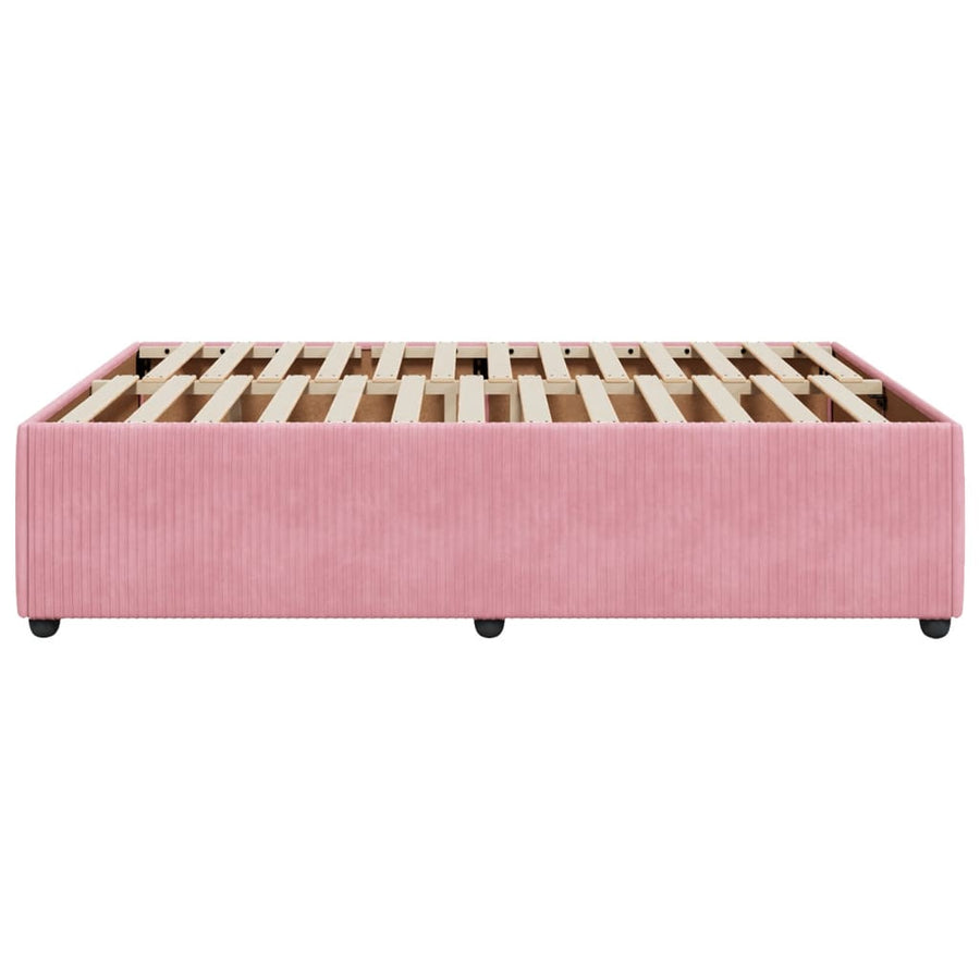 Bedframe fluweel roze 140x190 cm