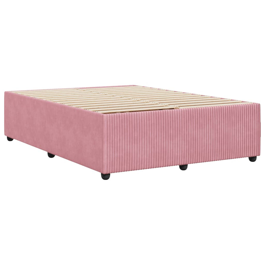 Bedframe fluweel roze 140x190 cm