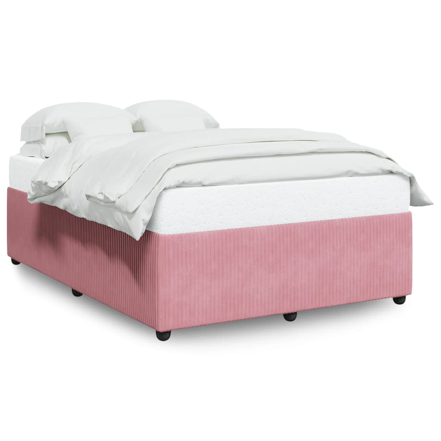 Bedframe fluweel roze 140x190 cm