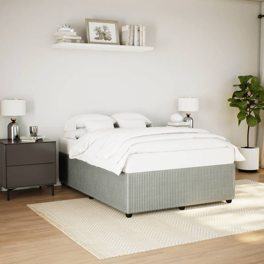 Bedframe fluweel lichtgrijs 140x200 cm