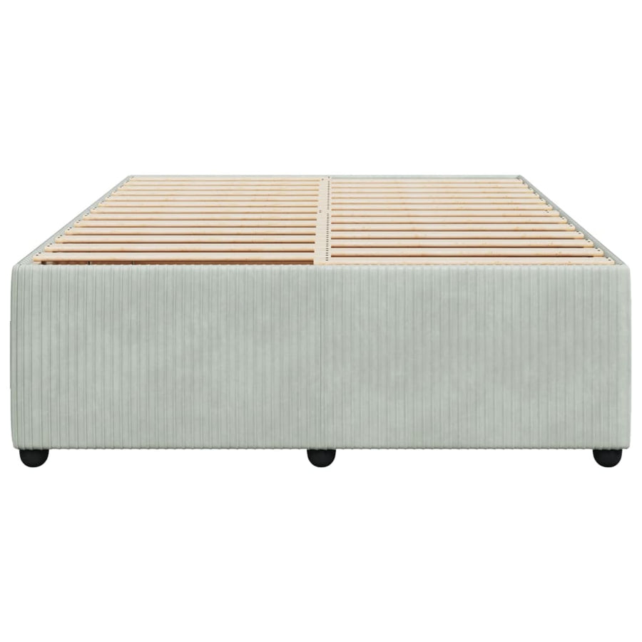 Bedframe fluweel lichtgrijs 140x200 cm