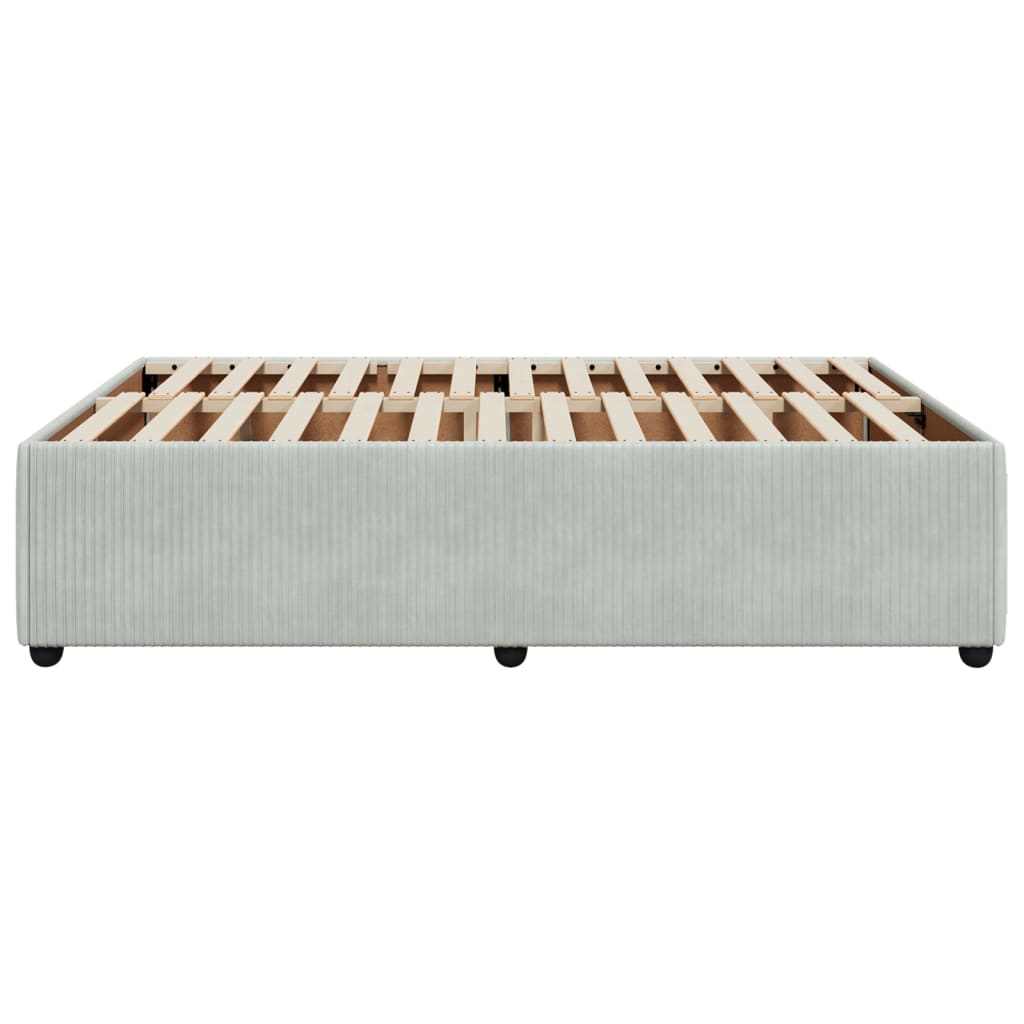Bedframe fluweel lichtgrijs 140x200 cm