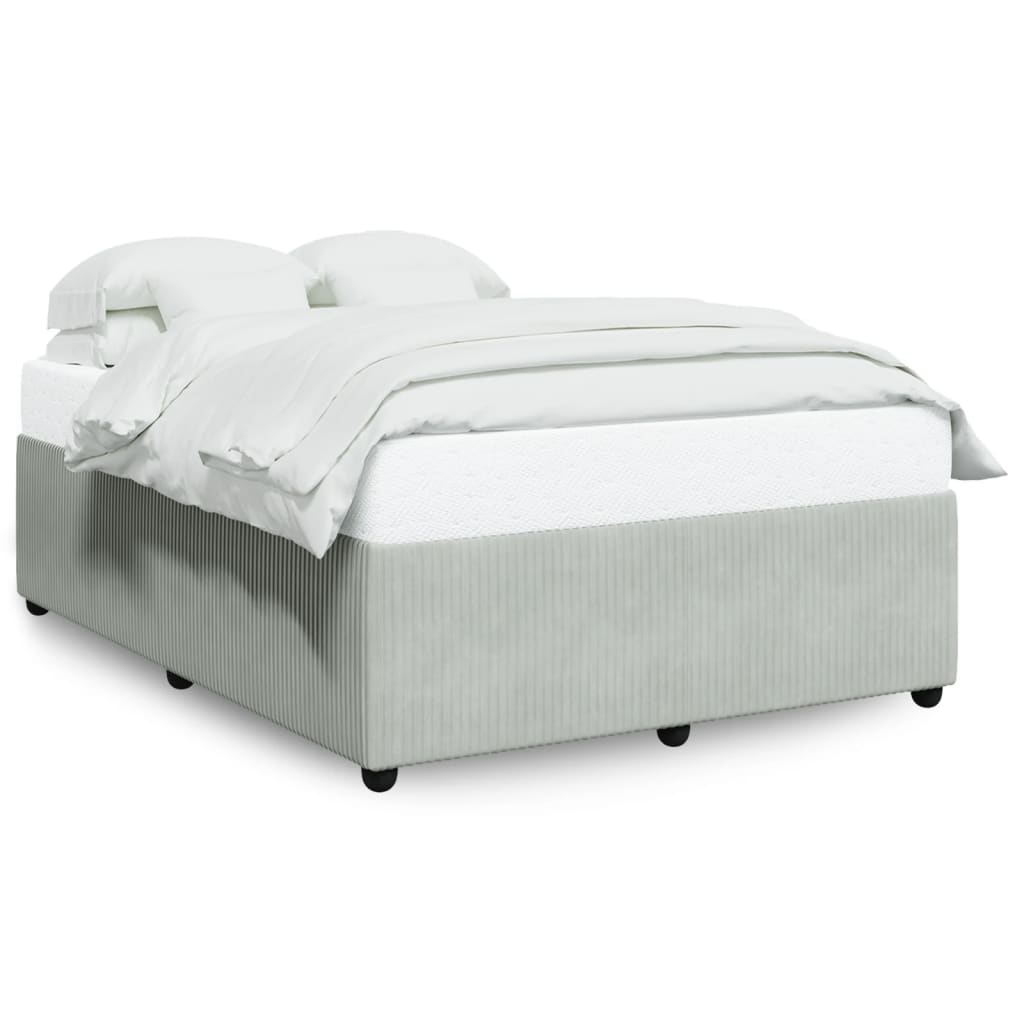 Bedframe fluweel lichtgrijs 140x200 cm