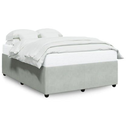 Bedframe fluweel lichtgrijs 140x200 cm