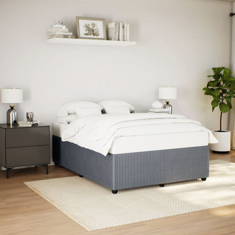 Bedframe fluweel donkergrijs 140x200 cm