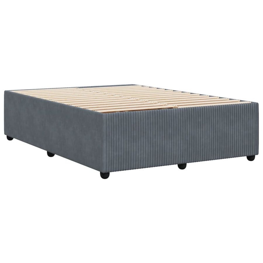 Bedframe fluweel donkergrijs 140x200 cm