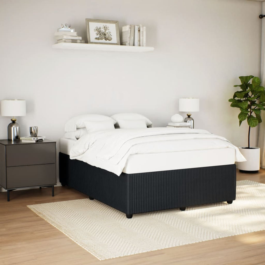 Bedframe fluweel zwart 140x200 cm