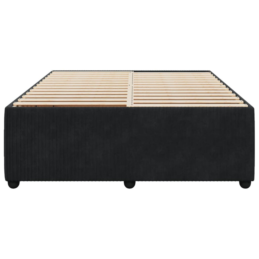 Bedframe fluweel zwart 140x200 cm