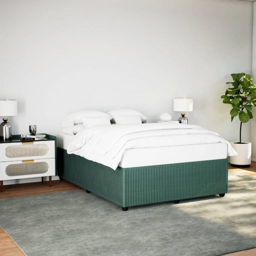 Bedframe fluweel donkergroen 140x200 cm