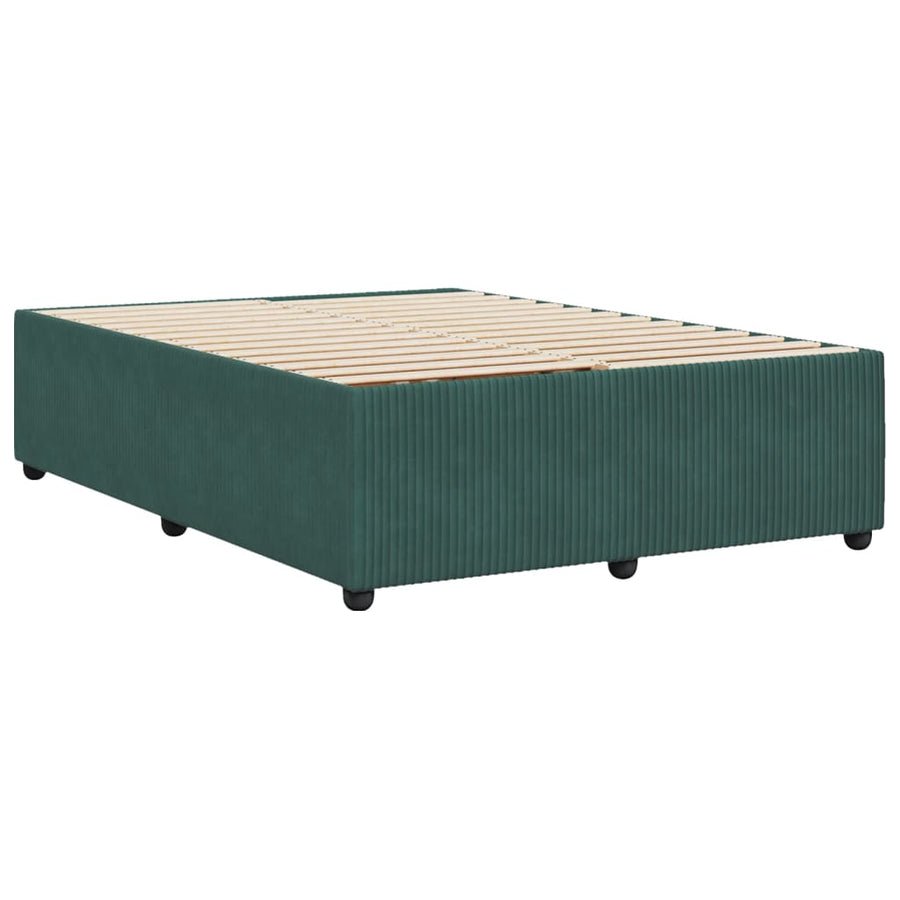 Bedframe fluweel donkergroen 140x200 cm