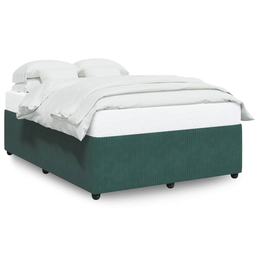 Bedframe fluweel donkergroen 140x200 cm