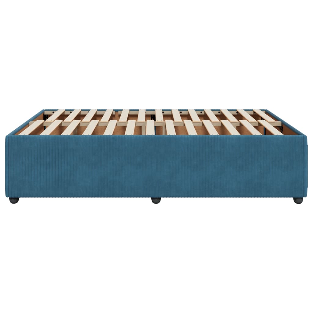 Bedframe fluweel blauw 140x200 cm