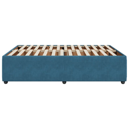 Bedframe fluweel blauw 140x200 cm