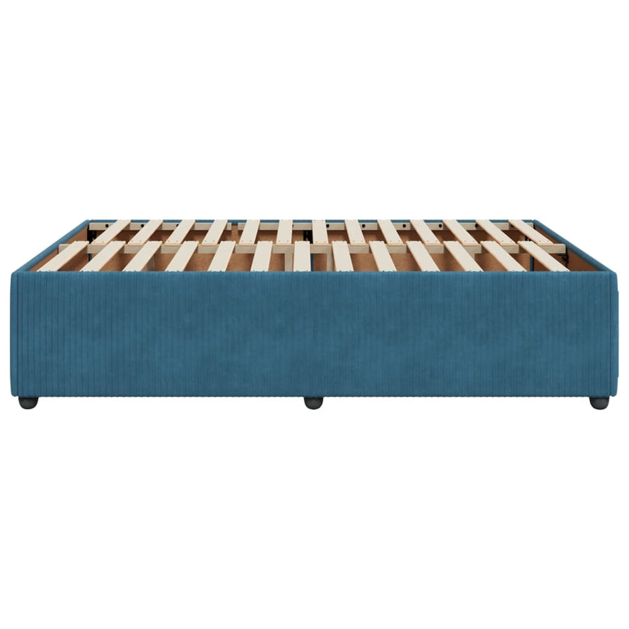 Bedframe fluweel blauw 140x200 cm