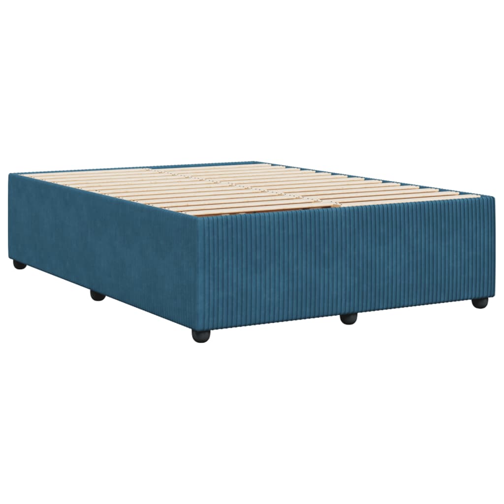 Bedframe fluweel blauw 140x200 cm