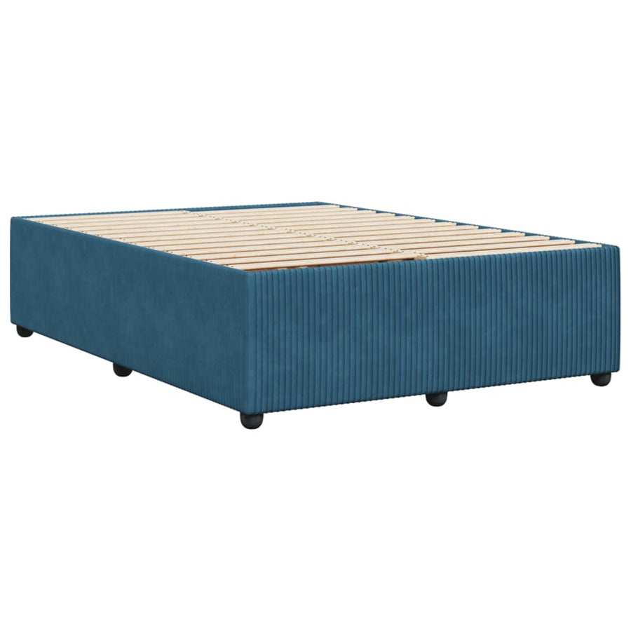 Bedframe fluweel blauw 140x200 cm