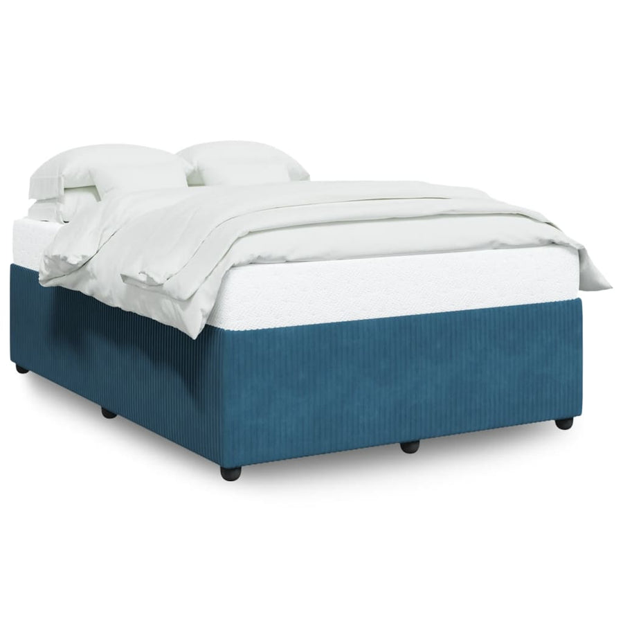Bedframe fluweel blauw 140x200 cm