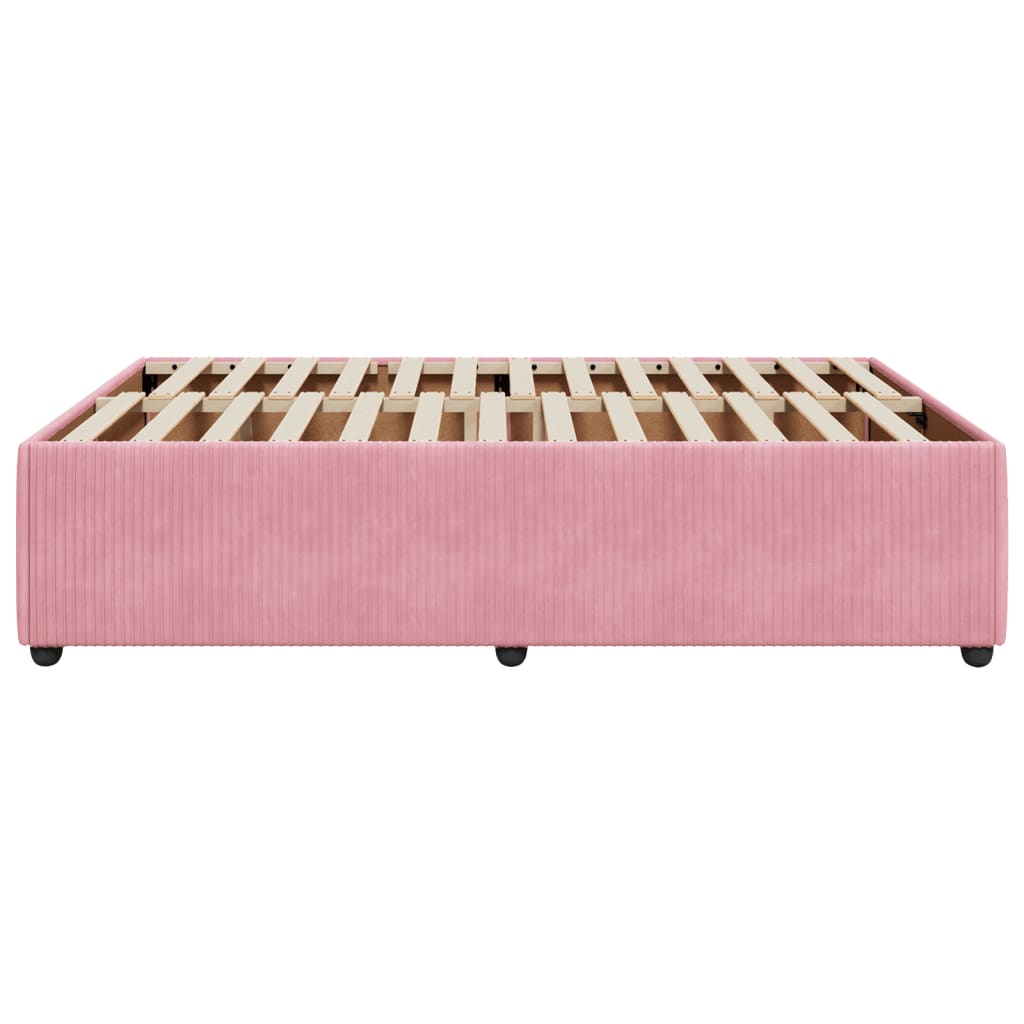 Bedframe fluweel roze 140x200 cm