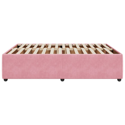 Bedframe fluweel roze 140x200 cm