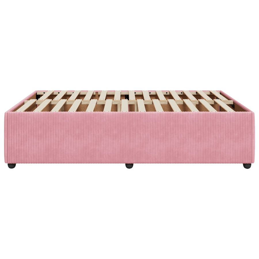 Bedframe fluweel roze 140x200 cm