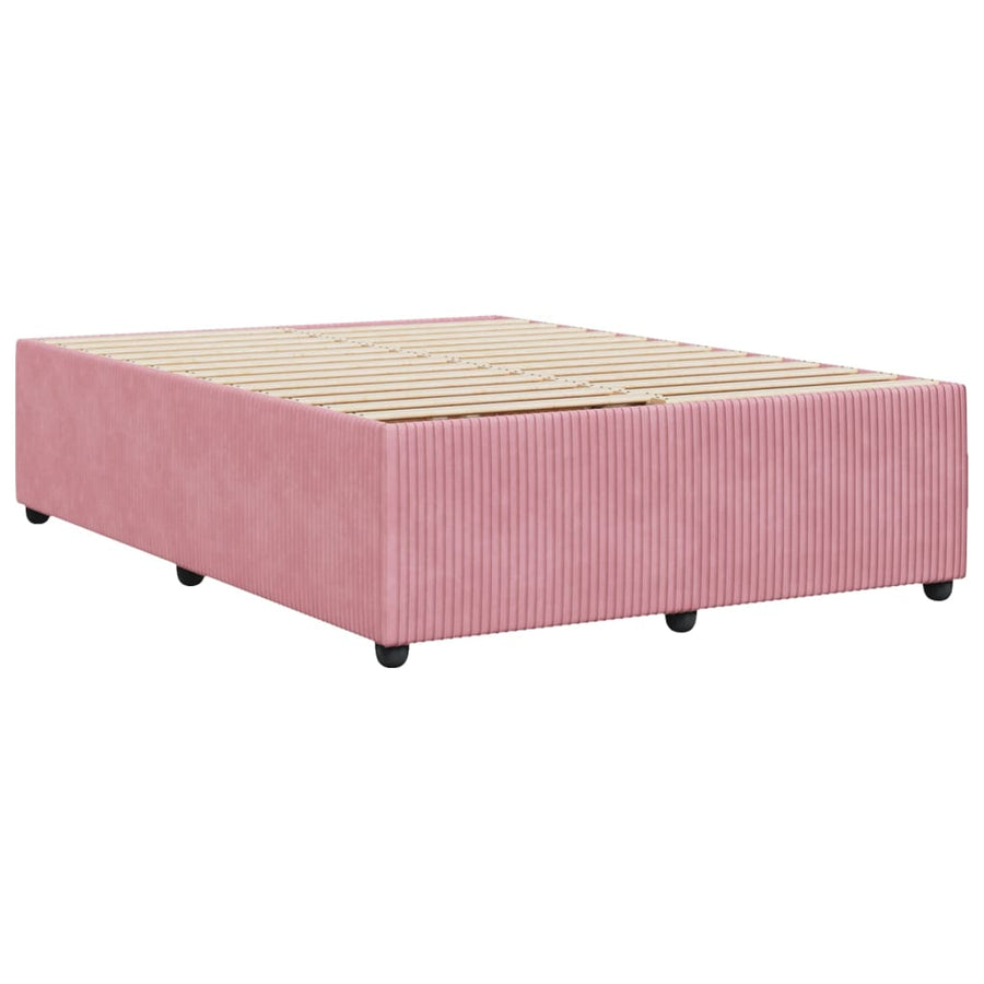 Bedframe fluweel roze 140x200 cm
