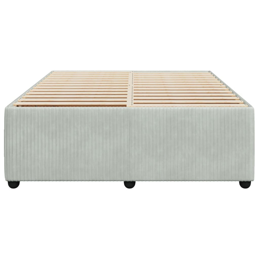 Bedframe fluweel lichtgrijs 160x200 cm