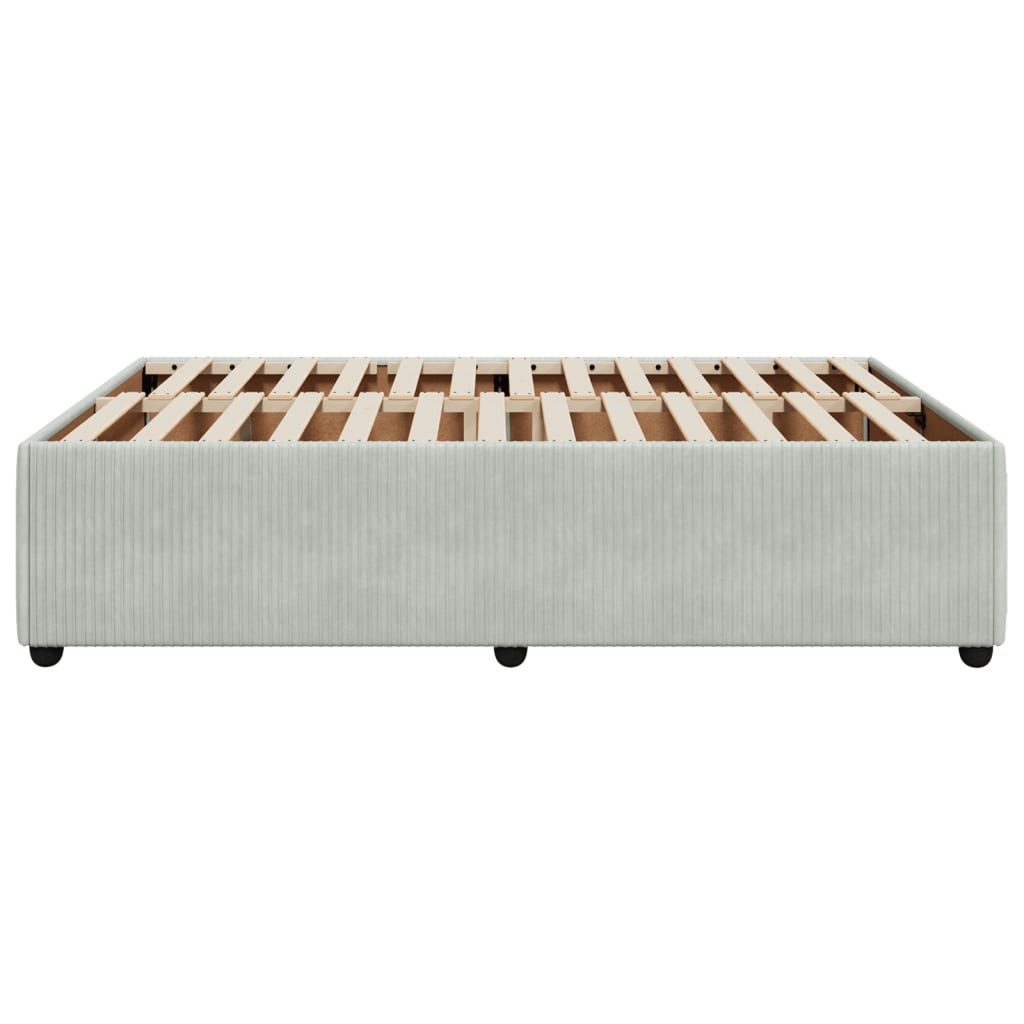 Bedframe fluweel lichtgrijs 160x200 cm