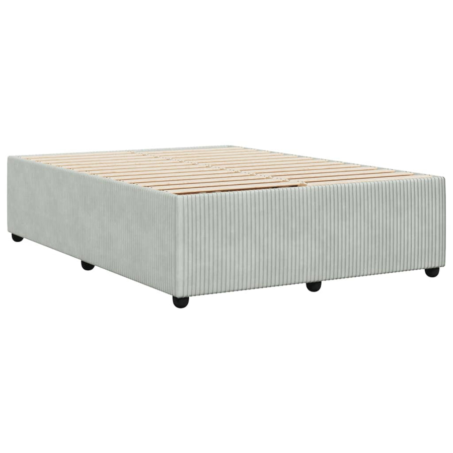 Bedframe fluweel lichtgrijs 160x200 cm