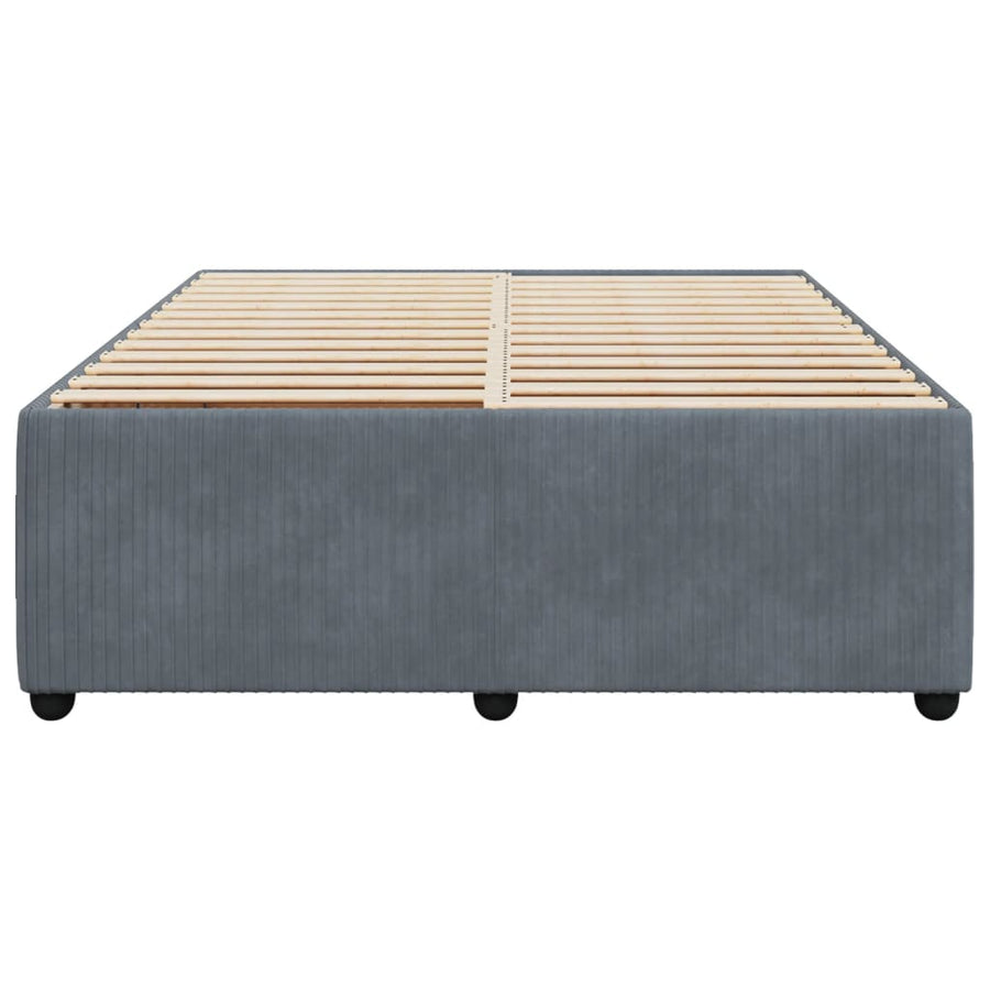 Bedframe fluweel donkergrijs 160x200 cm