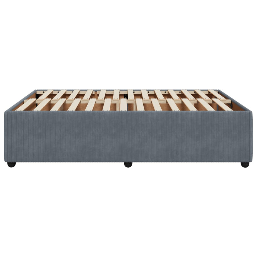 Bedframe fluweel donkergrijs 160x200 cm