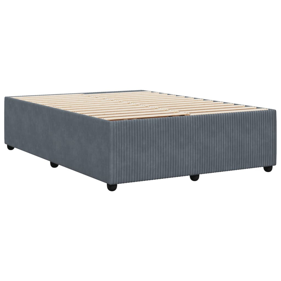 Bedframe fluweel donkergrijs 160x200 cm